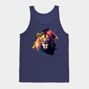 Majestic Lion Head Design Tank Top